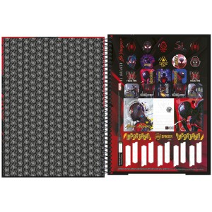 Caderno 1 Matéria Universitário Espiral Homem Aranha Miles Morales Game Verse - Tilibra