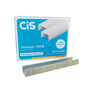Grampos para Grampeador 106/8 Galvanizados 3000 unidades - CIS