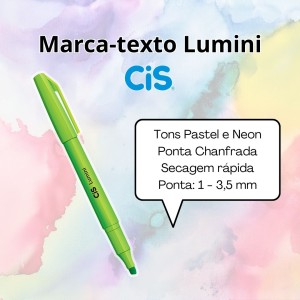 Caneta Marca-Texto Lumini Verde Neon - Cis