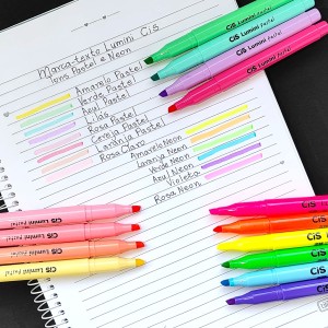 Caneta Marca-Texto Lumini Rosa Pastel - Cis