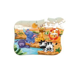 Quebra-cabeça Madeira 30 peças Safári - Brincadeira de Criança