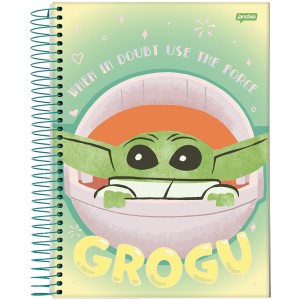 Caderno 1 Matéria Universitário Espiral Grogu - Jandaia