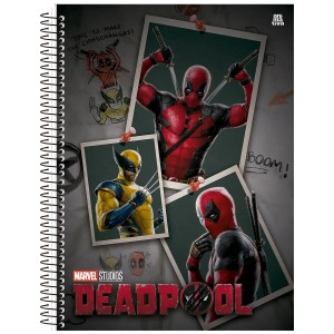 Caderno 1 Matéria Universitário Espiral Deadpool - Animativa