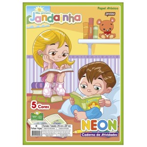 Papel Neon A4 Colorido Jandainha 75g - 50 Folhas