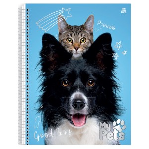Caderno 1 Matéria Universitário Espiral My Pets - Animativa
