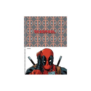 Caderno 10 Matérias Universitário Espiral Deadpool - São Domingos