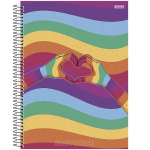 Caderno 1 Matéria Universitário Espiral #LoveWins - São Domingos