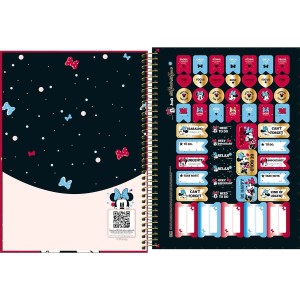 Caderno 1 Matéria Universitário Espiral Minnie Mouse - Tilibra