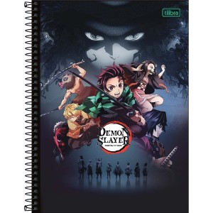 Caderno 1 Matéria Universitário Espiral Demon Slayer - Tilibra