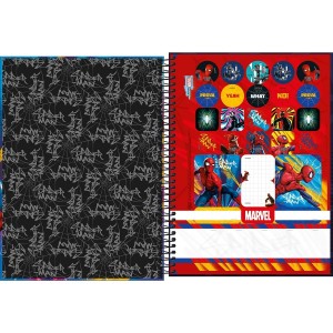 Caderno 1 Matéria Universitário Espiral Spider-Man Connect - Tilibra