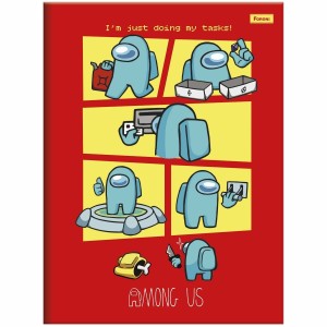 Caderno Brochurão Capa Dura Among Us 80 Folhas - Foroni