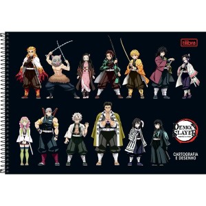 Caderno Demon Slayer Cartografia e Desenho 80 Folhas - Tilibra