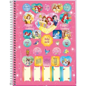 Caderno 1 Matéria Universitário Espiral Disney Princesas - Tilibra