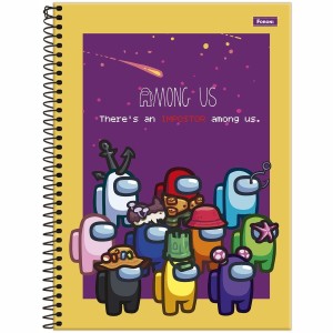 Caderno 10 Matérias Universitário Espiral Among Us - Foroni