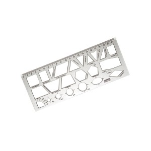 Régua Geométrica Escolar 21,5 cm Cristal - MaxCril