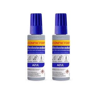 Kit Reabastecedor Marcador Quadro Branco Azul 30ml 2 Unidades - Compactor