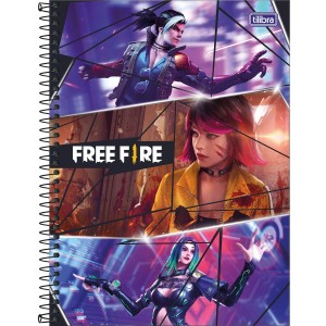 Caderno 1 Matéria Universitário Espiral Free Fire - Tilibra