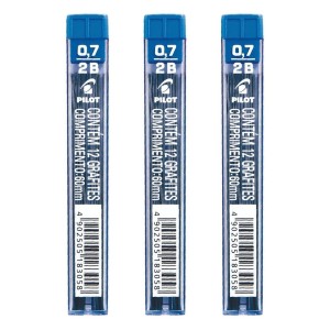 Grafites para Lapiseira 0,7 mm 2B Kit com 3 estojos - Pilot