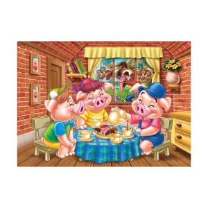 Quebra-cabeça Progressivo Monte e Conte - Três Porquinhos - Grow