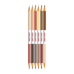 Lápis de Cor Bicolor Tons de Pele Caras & Cores Faber-Castell – 12 Cores (6 Lápis)
