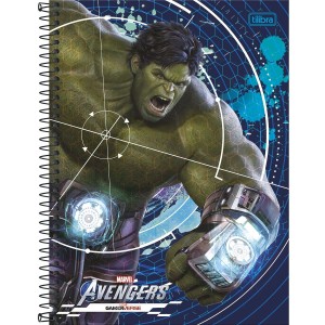 Caderno 1 Matéria Universitário Espiral Vingadores Hulk - Tilibra