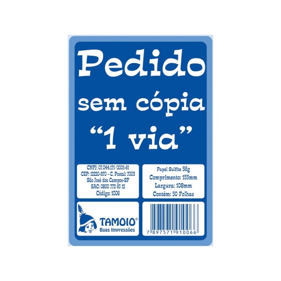 Pacote c/ 20 Unidades - Pedido Pequeno 1/36 1 via - Tamoio