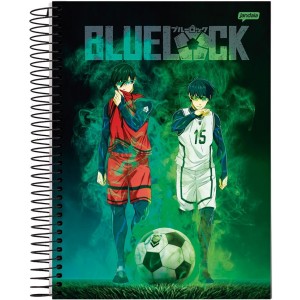 Caderno 1 Matéria Universitário Espiral Blue Lock - Jandaia