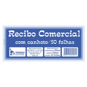 Recibo Comercial com Canhoto - Pacote com 20 blocos - Tamoio