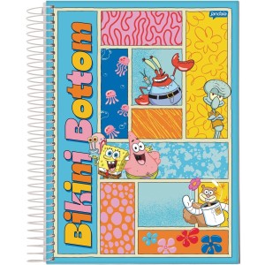 Caderno 10 Matérias Universitário Espiral Bob Esponja - Jandaia