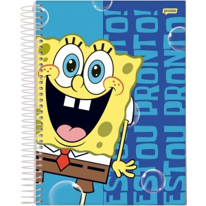 Caderno 10 Matérias Universitário Espiral Bob Esponja - Jandaia