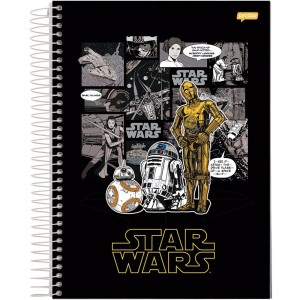 Caderno 1 Matéria Universitário Espiral Star Wars - Jandaia