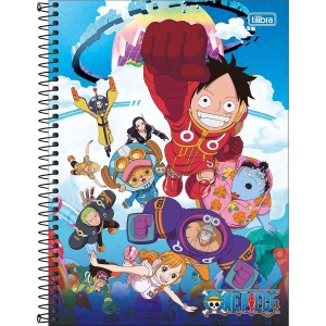 Caderno 10 Matérias Universitário Espiral One Piece - Tilibra