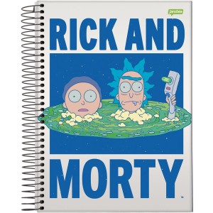 Caderno 10 Matérias Universitário Espiral Rick And Morty - Jandaia