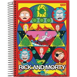 Caderno 10 Matérias Universitário Espiral Rick And Morty - Jandaia