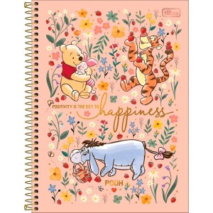 Caderno 1 Matéria Universitário Espiral Pooh - Tilibra