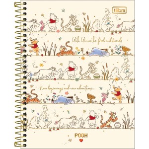 Caderno COLEGIAL 10 Matérias Espiral Pooh - Tilibra