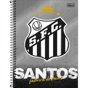 Caderno 10 Matérias Universitário Espiral Santos FC - Tilibra