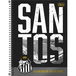 Caderno 10 Matérias Universitário Espiral Santos FC - Tilibra