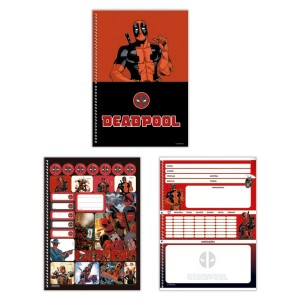 Caderno 10 Matérias Universitário Espiral Deadpool - Animativa