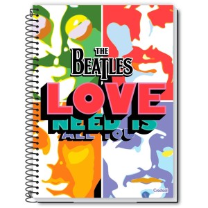 Caderno 10 Matérias Universitário Espiral The Beatles - Credeal
