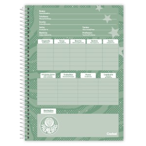 Caderno 16 Matérias Universitário Espiral Palmeiras - Credeal