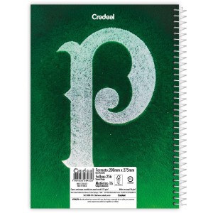 Caderno 16 Matérias Universitário Espiral Palmeiras - Credeal