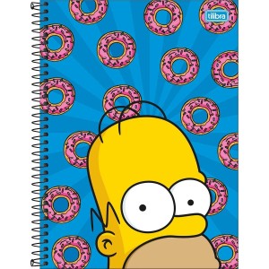 Caderno 10 Matérias Universitário Espiral Simpsons - Tilibra