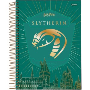 Caderno 10 Matérias Universitário Espiral Harry Potter Sonserina - Jandaia