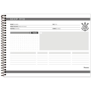 Caderno Corinthians Cartografia e Desenho 80 Folhas - Foroni