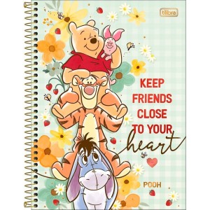 Caderno 10 Matérias Universitário Espiral Pooh - Tilibra