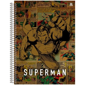 Caderno 10 Matérias Universitário Espiral Superman - Animativa