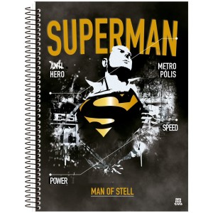 Caderno 10 Matérias Universitário Espiral Superman - Animativa