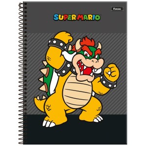Caderno 10 Matérias Universitário Espiral Super Mario - Foroni