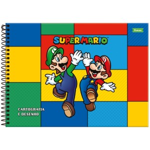 Caderno Super Mario Cartografia e Desenho 80 Folhas - Foroni